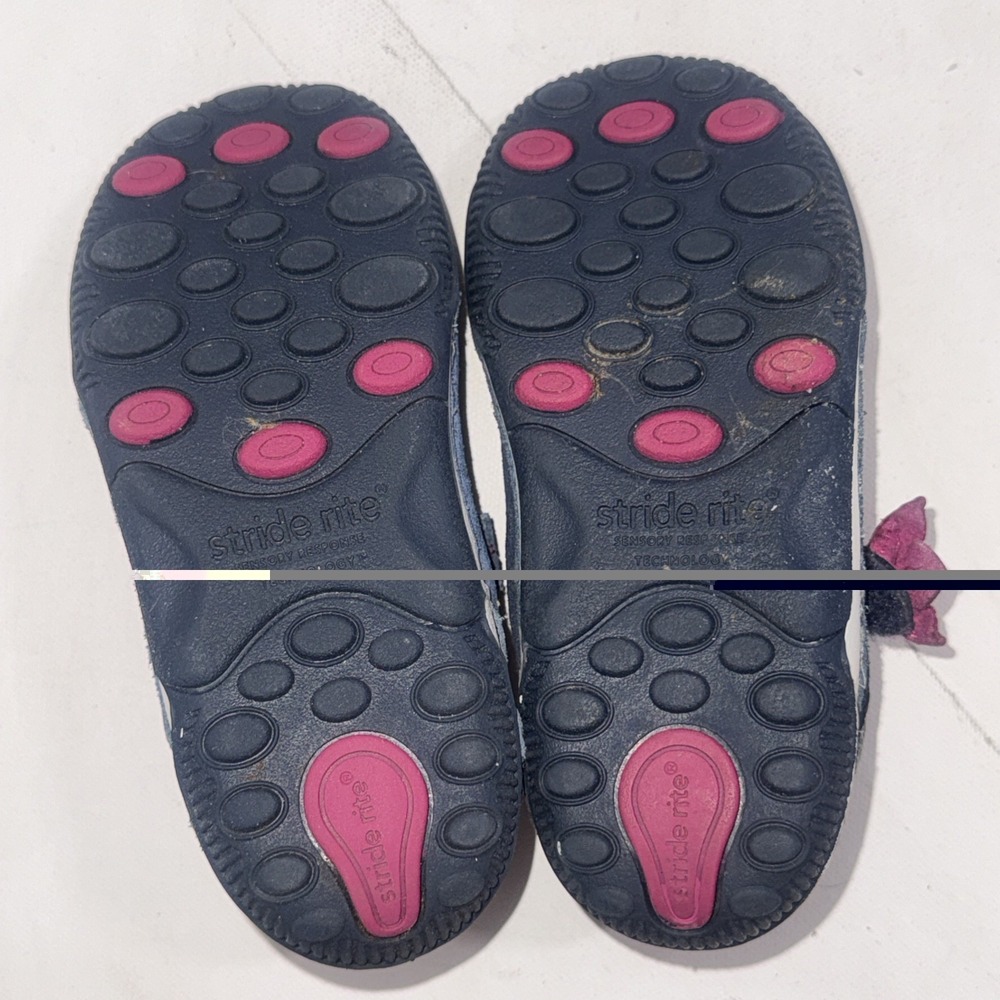 Stride Rite SRT Teagan Navy Blue Leather Mary Jane Shoes Toddler Girls Size 8.5 - Picture 8 of 8